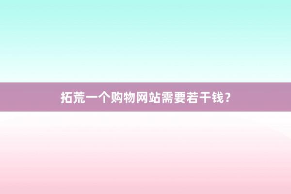 拓荒一个购物网站需要若干钱？