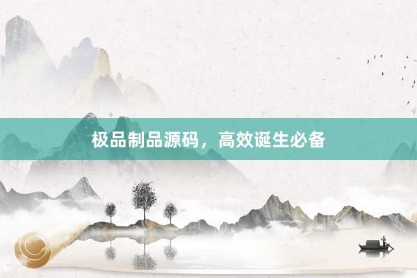 极品制品源码，高效诞生必备